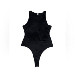 BP Ribbed Racerback Thong Bodysuit Black Women's Size Small
